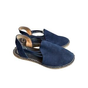 Toni Pons Navy Suede Espadrille Sandals Size 8 Slingback Jute Platform Spain